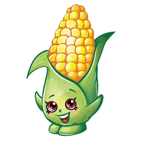 Цветной вариант раскраски шопкинс кукуруза с глазками милая