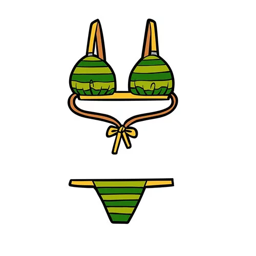 Цветной пример раскраски купальник