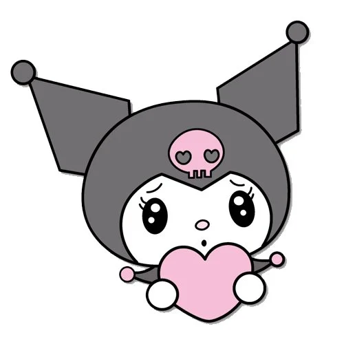 Цветной вариант раскраски куроми с сердечком