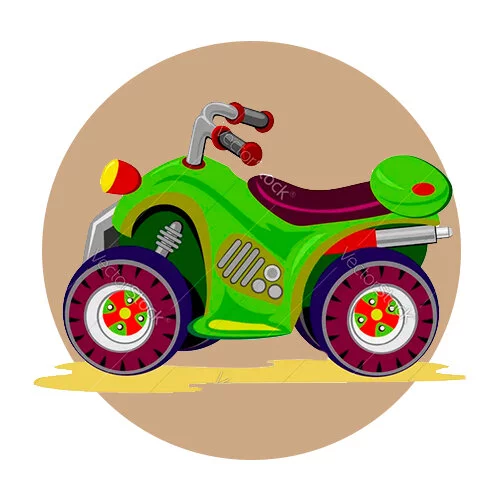 Цветной вариант раскраски квадроцикл маленький
