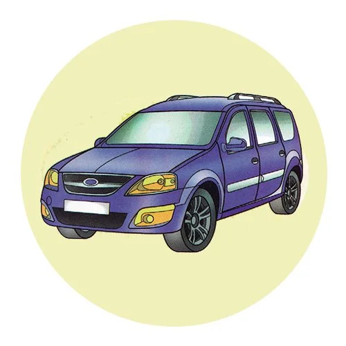 Цветной вариант раскраски лада ларгус