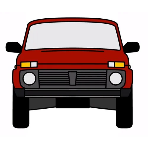 Цветной вариант раскраски лада нива