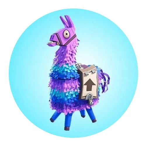 Цветной вариант раскраски лама фортнайт