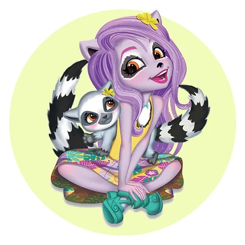 Цветной пример раскраски лариса лемури и ринглет энчантималс