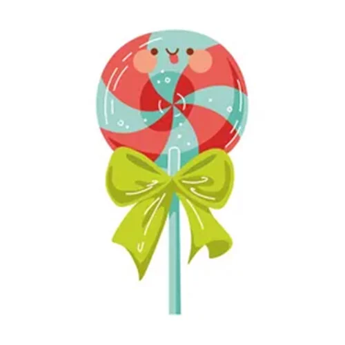 Цветной вариант раскраски леденец каваи