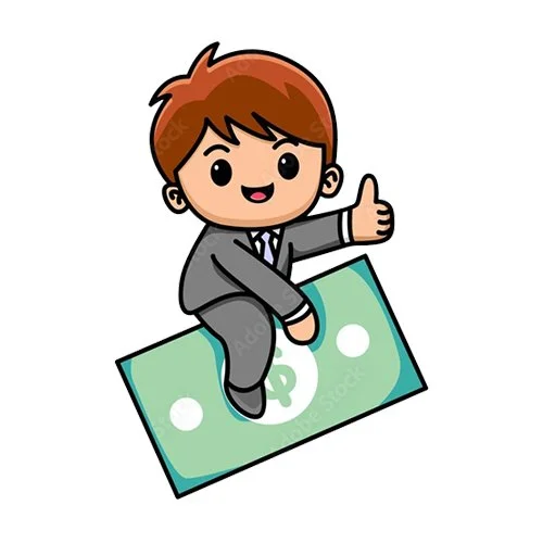 Цветной вариант раскраски летающие деньги