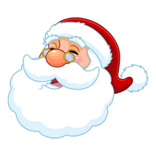 Цветной вариант раскраски лицо деда мороза в шапке