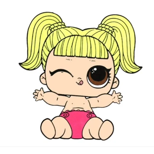 Цветной вариант раскраски лил гламур малышка сестричка