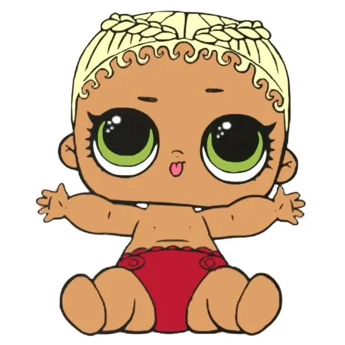 Цветной вариант раскраски лил кокос малышка сестричка