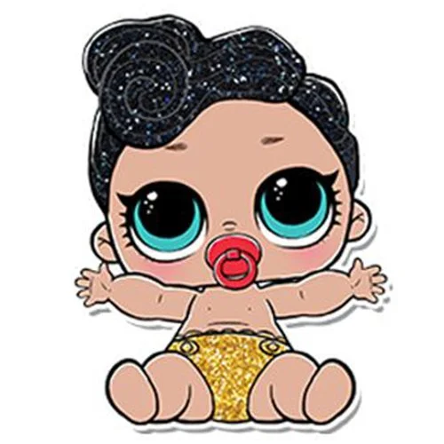 Цветной вариант раскраски лил квин малышка сестричка