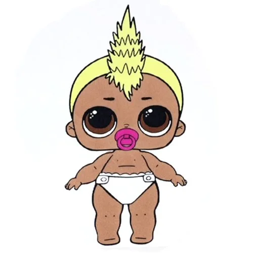 Цветной вариант раскраски лил мальчик панк