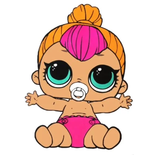 Цветной вариант раскраски лил неон малышка сестричка