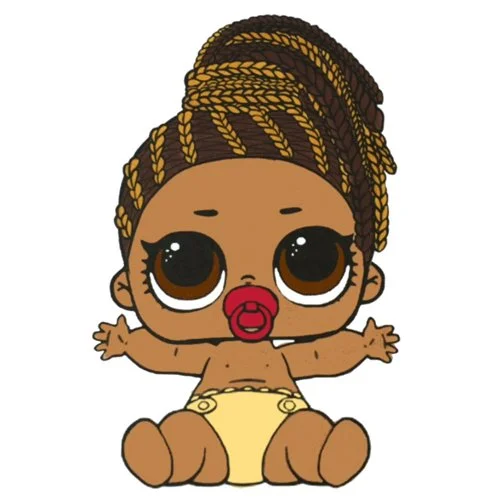 Цветной вариант раскраски лил яркий малышка сестричка