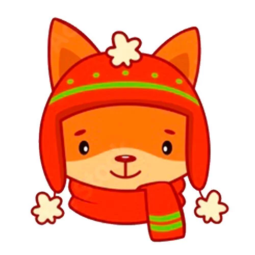 Цветной вариант раскраски лиса в шлеме