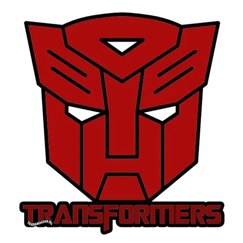Цветной вариант раскраски логотип трансформеры