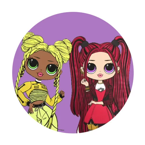 Цветной вариант раскраски лол омг две подружки
