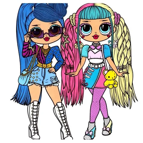 Цветной вариант раскраски лол omg готовятся к показу