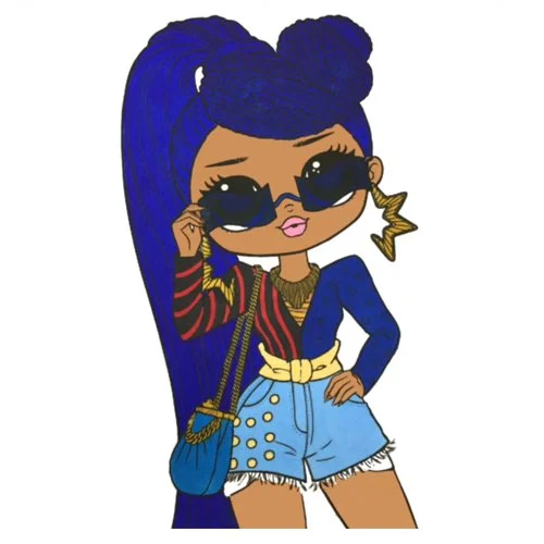 Цветной вариант раскраски лол omg классная прическа