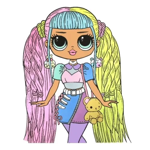 Цветной вариант раскраски лол omg красивая