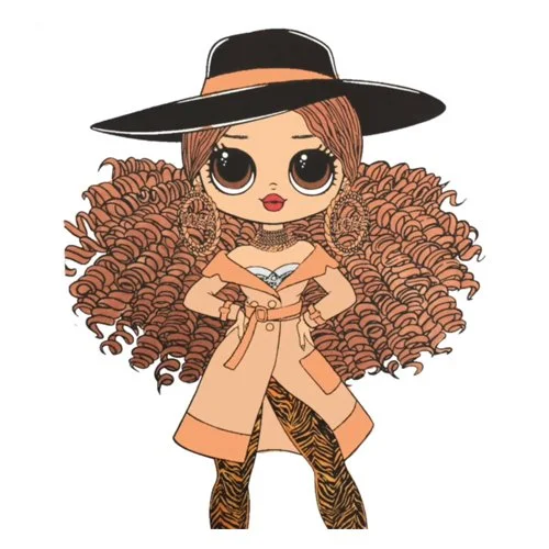 Цветной вариант раскраски лол omg модная стильная девчонка