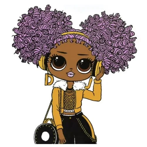 Цветной вариант раскраски лол omg необычная прическа