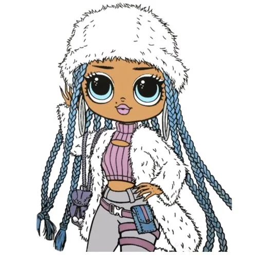 Цветной вариант раскраски лол omg зима