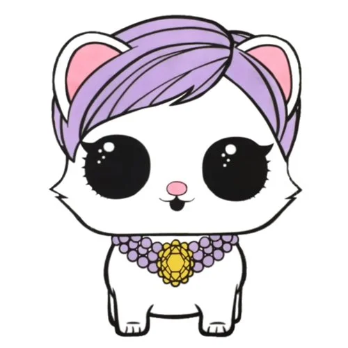 Цветной вариант раскраски лол питомцы милый мышонок