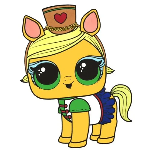 Цветной вариант раскраски лол питомцы пони