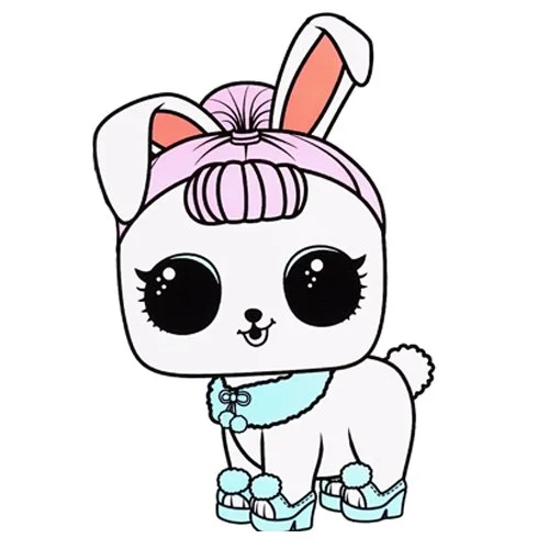 Цветной вариант раскраски лол питомцы зайка