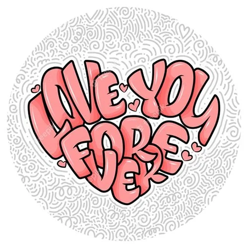 Цветной вариант раскраски love you forever