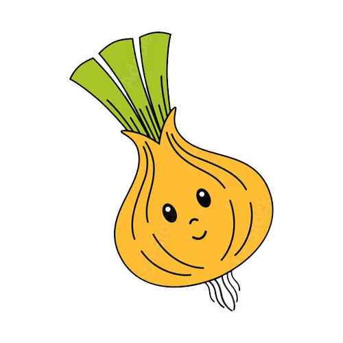 Цветной вариант раскраски лук репчатый