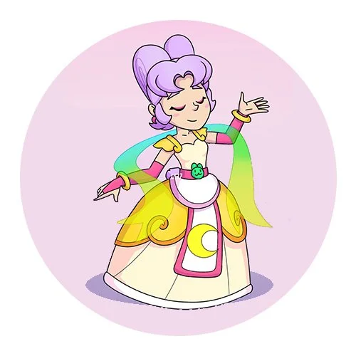 Цветной вариант раскраски лунная пайпер