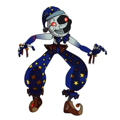 Цветной вариант раскраски лунный человек moondrop фнаф 9