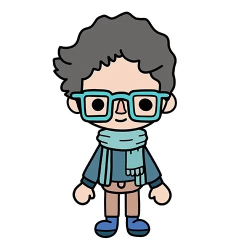 Цветной пример раскраски мальчик тока бока