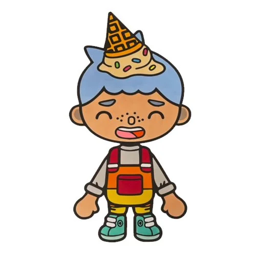 Цветной пример раскраски мальчик тока бока день рождения