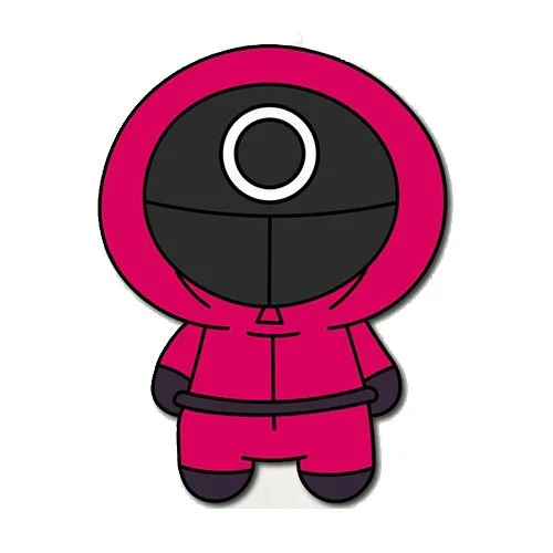 Цветной пример раскраски маленький человечек охранник круг