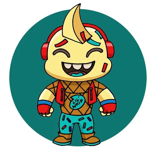 Цветной вариант раскраски маленький кнут