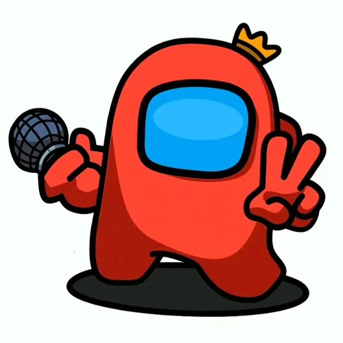 Цветной пример раскраски амонг ас маленький король