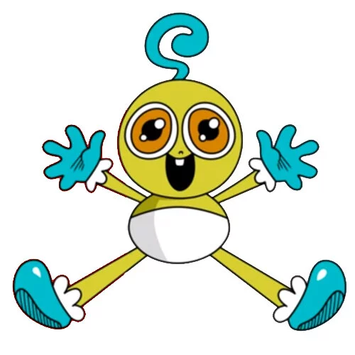 Цветной вариант раскраски малыш длинные ноги хагги вагги