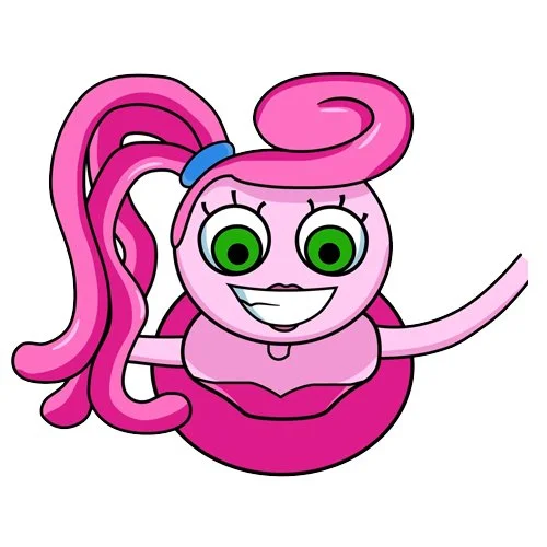 Цветной вариант раскраски мама длинные ноги хагги вагги