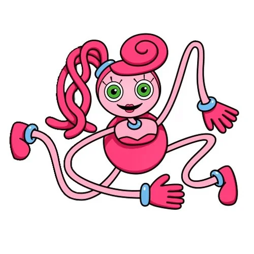 Цветной вариант раскраски мамочка длинные ноги хагги вагги