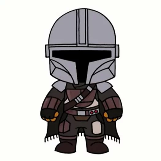 Цветной вариант раскраски мандалорец звездные войны