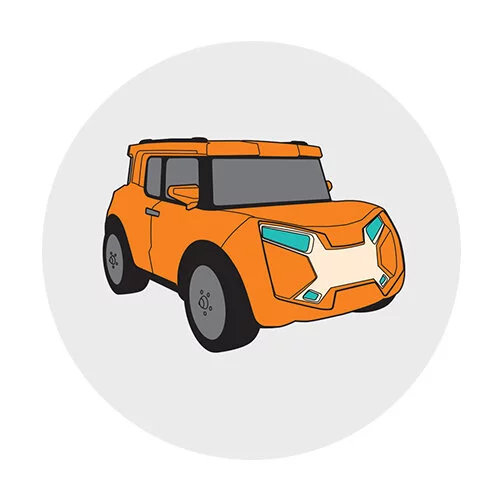 Цветной пример раскраски машина тобот х