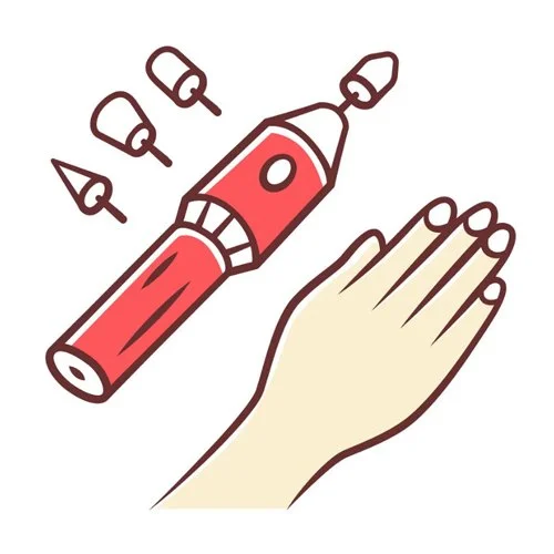 Цветной вариант раскраски машинка для маникюра