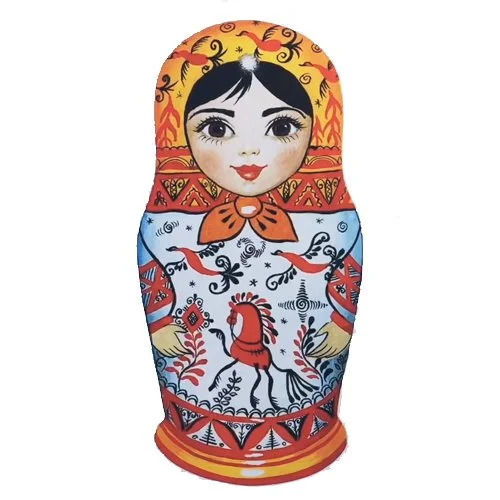 Цветной вариант раскраски матрешка игрушка
