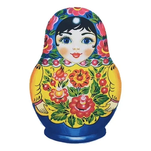 Цветной вариант раскраски матрешка красивый узор