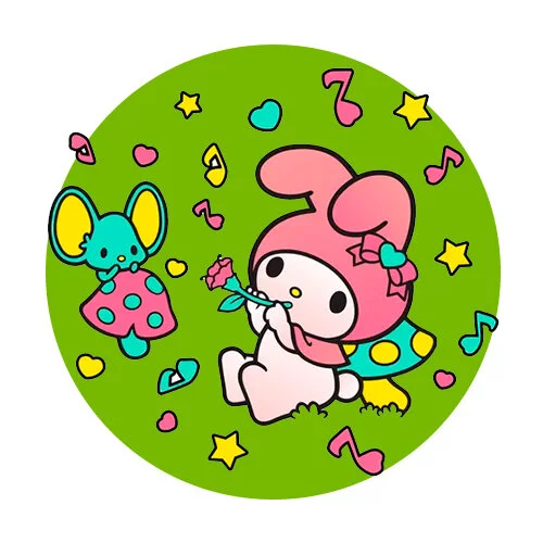 Цветной вариант раскраски май мелоди с мышонком