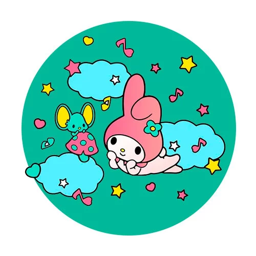 Цветной вариант раскраски май мелоди в облачках