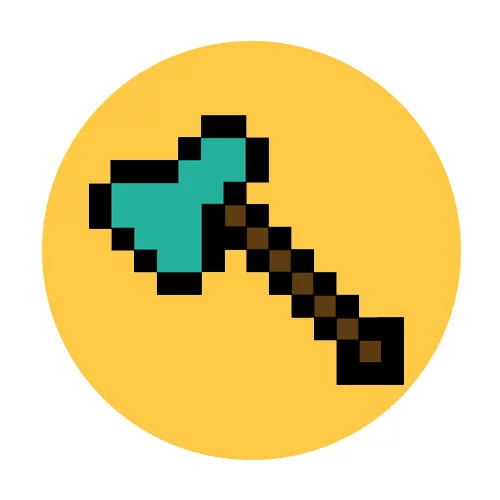 Цветной пример раскраски майнкрафт топор