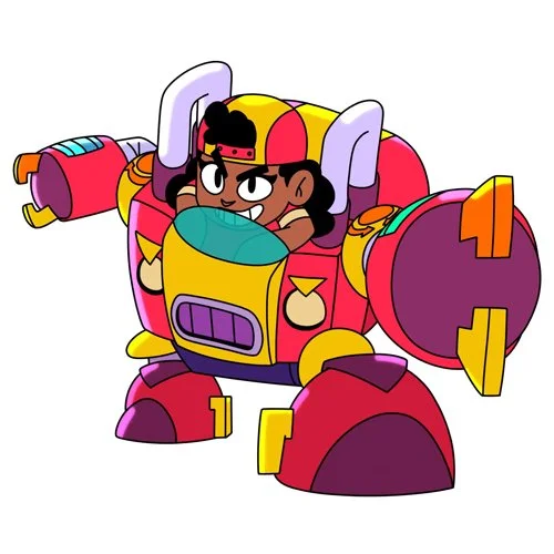 Цветной вариант раскраски мэг боец в костюме